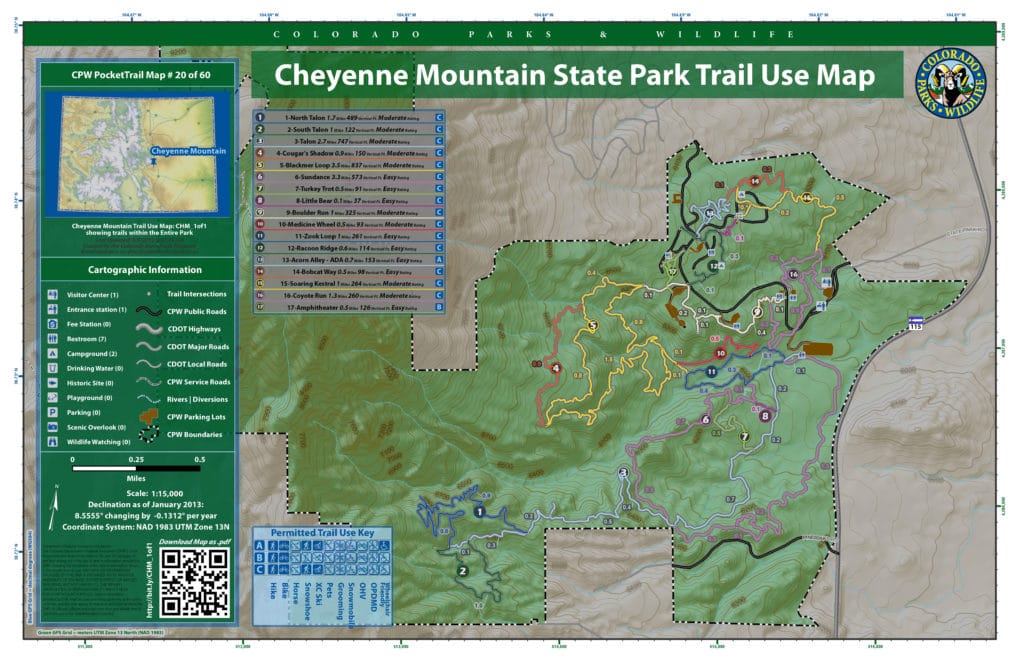 Cheyenne Mountain State Park Map Cheyenne Mountain State Park (Full Details) Colorado Springs