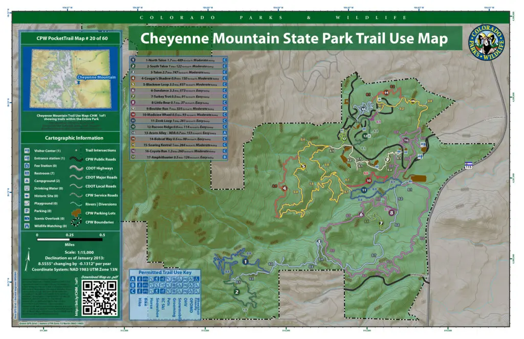 Cheyenne Mountain State Park Trail Map