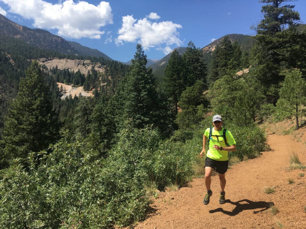 Trail running Cheyenne Canyon